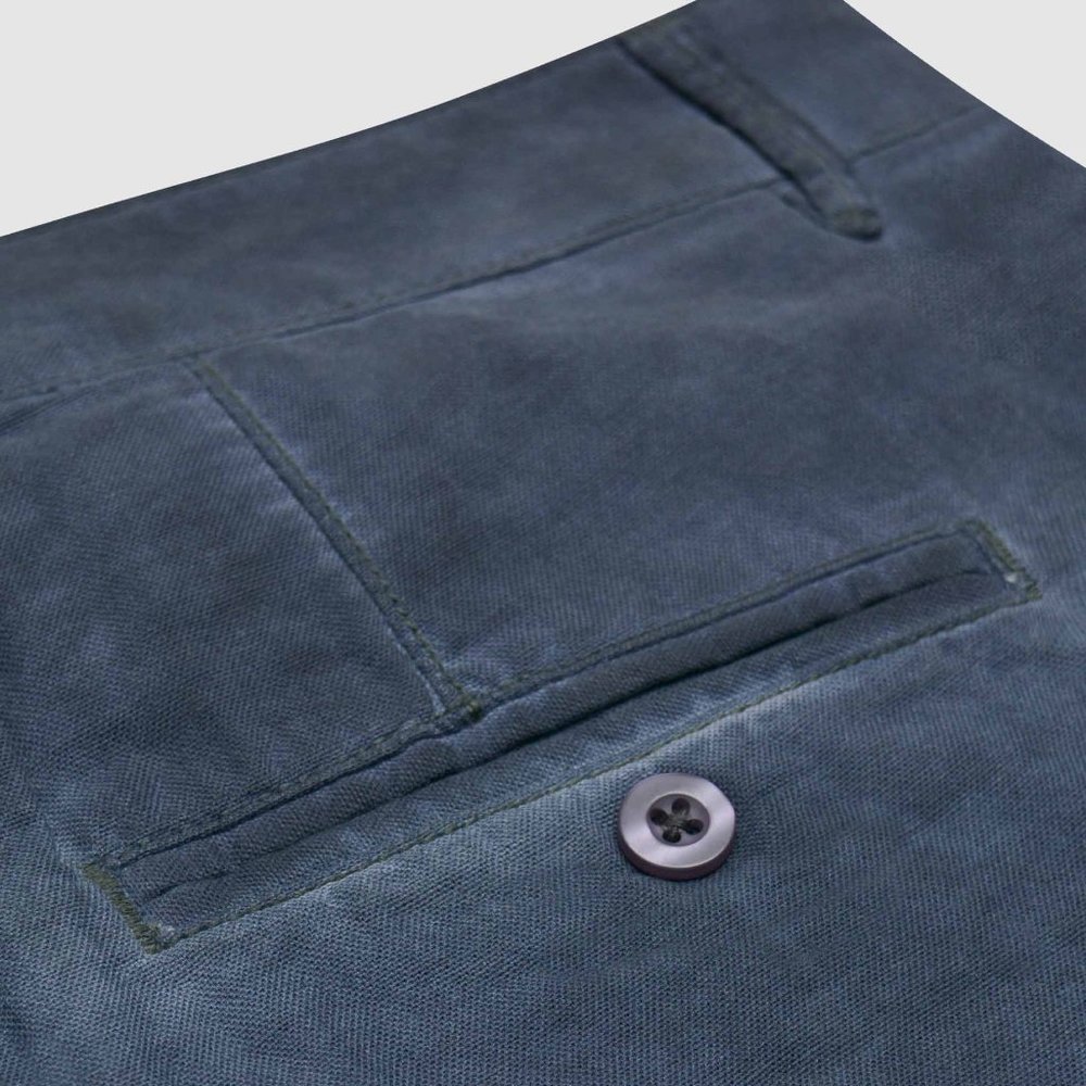 OLGYN Men’s Navy Slim Fit Chino Shorts - Picture 5 of 6